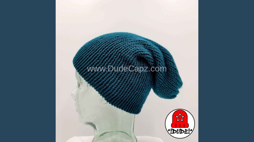 MEN’S NIGHTWATCH SOLID COLOR KNIT SLOUCHY BEANIE 002 IN ANTIQUE&nbsp;TEAL